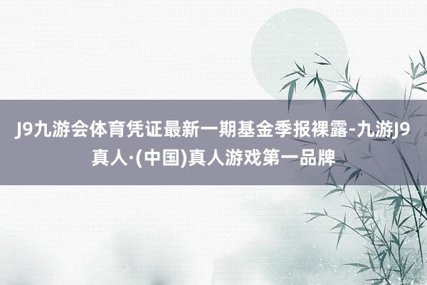 J9九游会体育凭证最新一期基金季报裸露-九游J9真人·(中国)真人游戏第一品牌