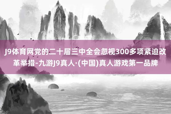 J9体育网党的二十届三中全会忽视300多项紧迫改革举措-九游J9真人·(中国)真人游戏第一品牌