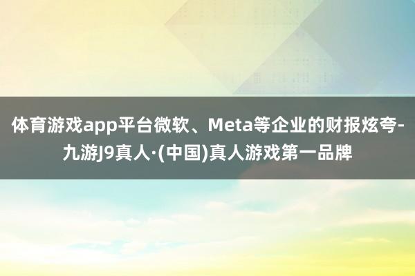 体育游戏app平台微软、Meta等企业的财报炫夸-九游J9真人·(中国)真人游戏第一品牌