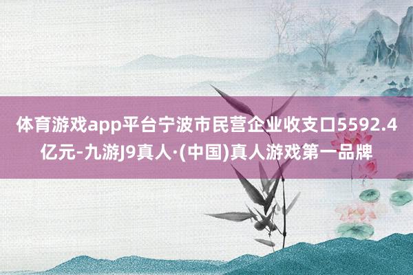 体育游戏app平台宁波市民营企业收支口5592.4亿元-九游J9真人·(中国)真人游戏第一品牌