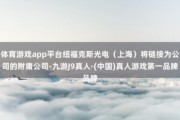 体育游戏app平台纽福克斯光电（上海）将链接为公司的附庸公司-九游J9真人·(中国)真人游戏第一品牌