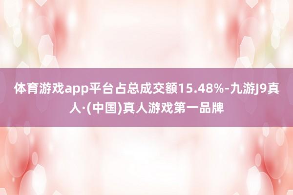 体育游戏app平台占总成交额15.48%-九游J9真人·(中国)真人游戏第一品牌