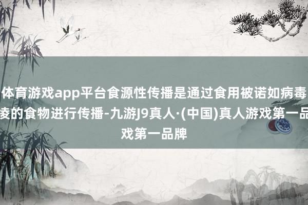 体育游戏app平台食源性传播是通过食用被诺如病毒期凌的食物进行传播-九游J9真人·(中国)真人游戏第一品牌